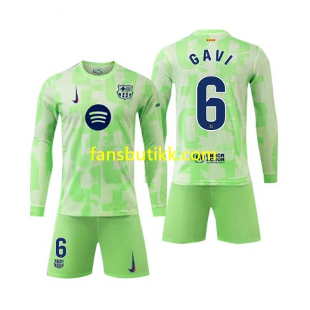 Fotballdrakt FC Barcelona Gavi 6 Barn Tredjetrøye 2024-2025 Langermet